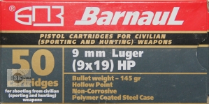 БПЗ 9х19 LUGER HP, 9,4гр, гильза стальная с полимерным покрытием (50шт)