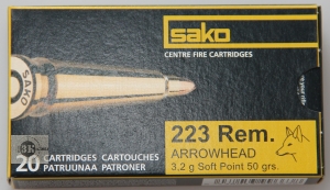 SAKO .223Rem SP Arrowhead, 3,2гр (20шт)