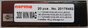 NORMA .300WinMag Nosler Accubond, 11,7гр (20шт)