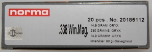 NORMA .338WinMag ORYX, 14,9гр (20шт)