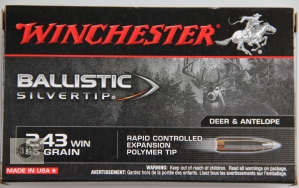 Winchester .243 Win. Ballistic Silvertip, вес 6,2 гр., (95 гран) 20 шт.