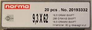 NORMA 9,3х62 SWIFT, 18,5гр (20шт)